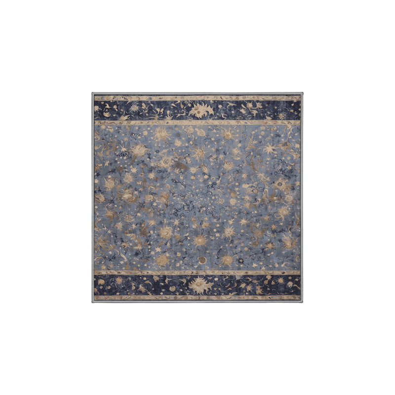 Tapis rose lavable à la machine, Carré 4 pi