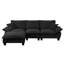 Canapé modulaire modulaire, canapé en forme de L avec conception de voilier, 1 repose-pieds mobile et 2 coussins moelleux inclus, chenille confortable pour le salon-1839798122