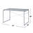 Faux Concrete Top Rectangular Writing Desk, Silver-1695984724