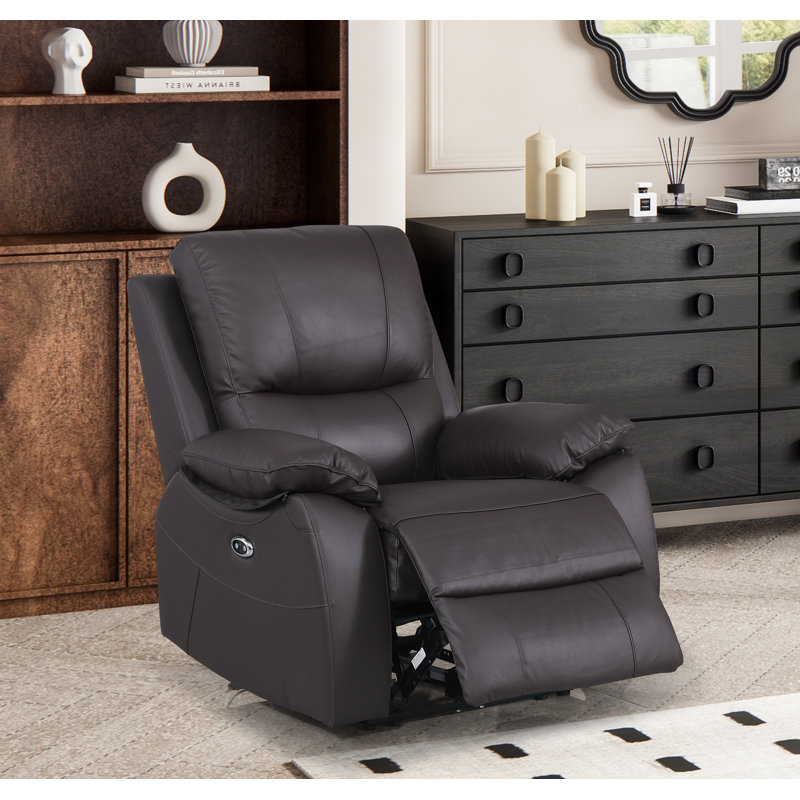 Ileana Leather Home Theater Seat, Brown Genuine Leather