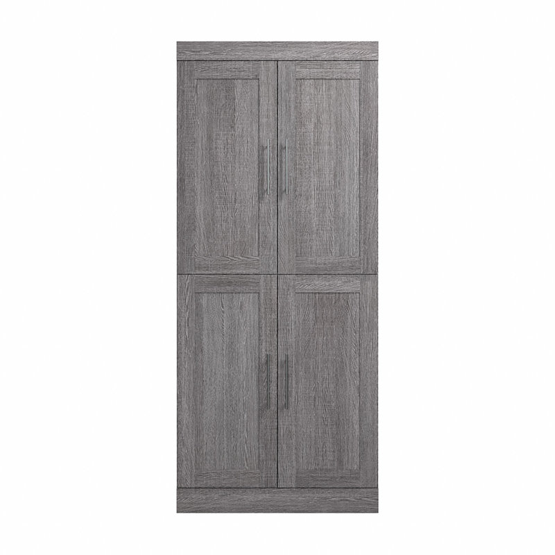 Arlex Shelving Unit with Doors, Dark Gray, 84" H x 36" W x 19" D