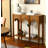 Rustic Wooden Accent Table with Three Arches