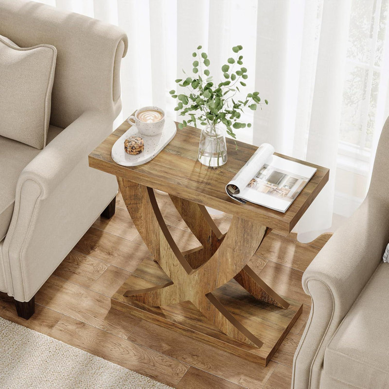 End Table with Cross Fishtail Support