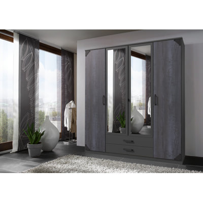 Nyack 4 Door Manufactured Wood Wardrobe