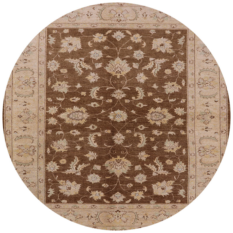 Tapis brun / beige Balig, Rond 4 pi