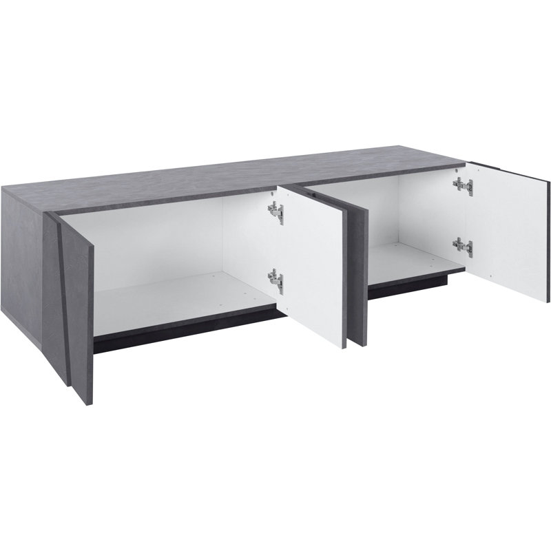 Longford Unfinished TV Stand for TVs up to 75", Black