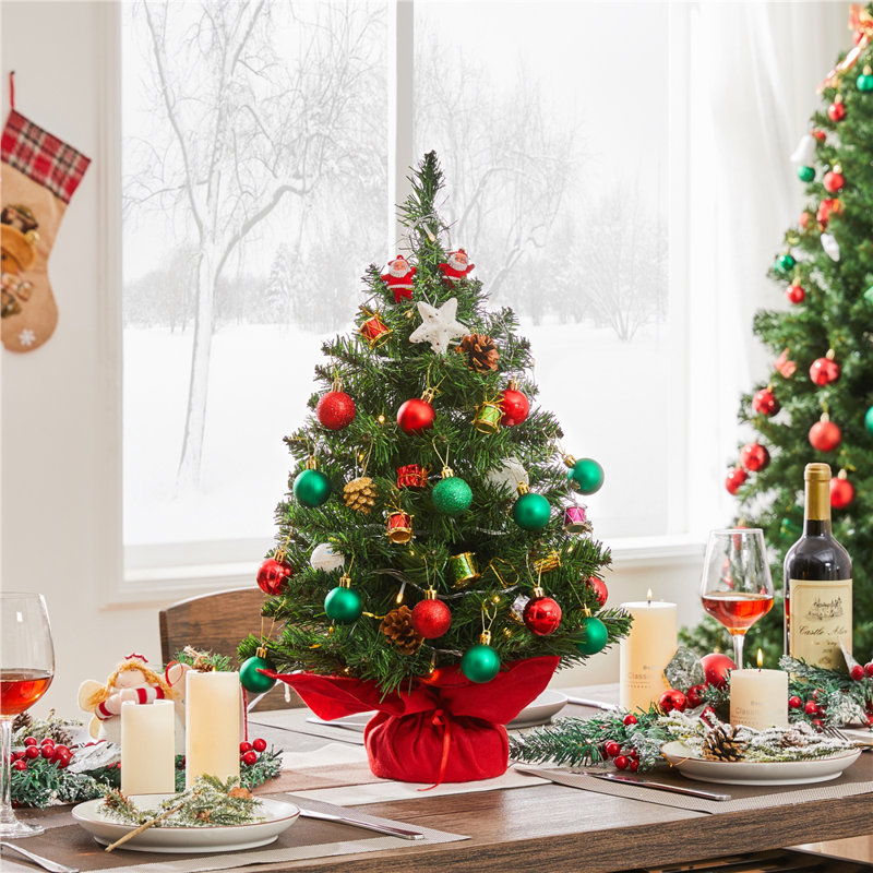 Artificial Fir Christmas Tree, 1.97ft H x 1.25ft W x 1.25ft D