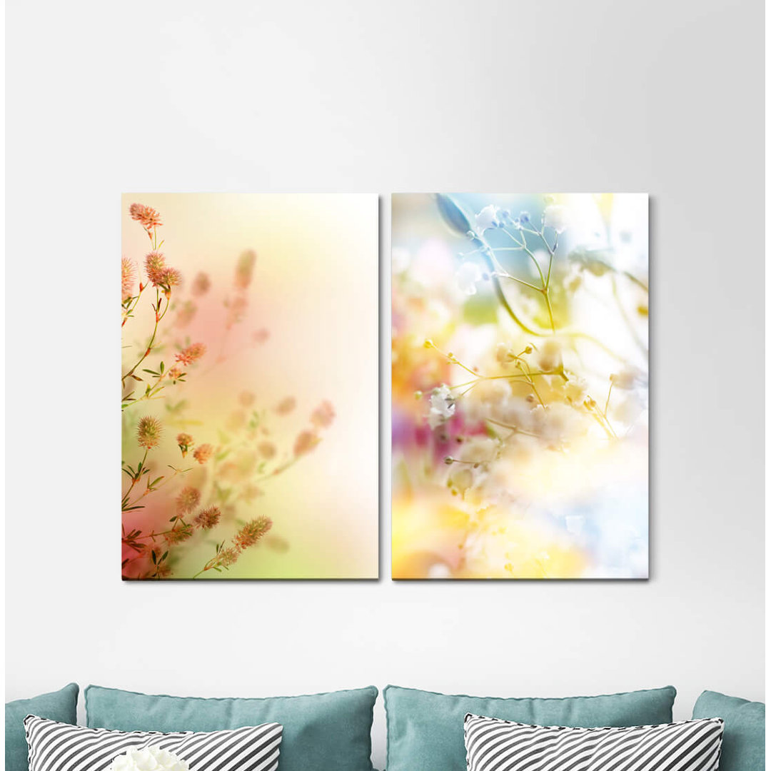 2-tlg. Leinwandbilder-Set - Fotografie „Each Flowers Blossoms Spring Summer Meadow”