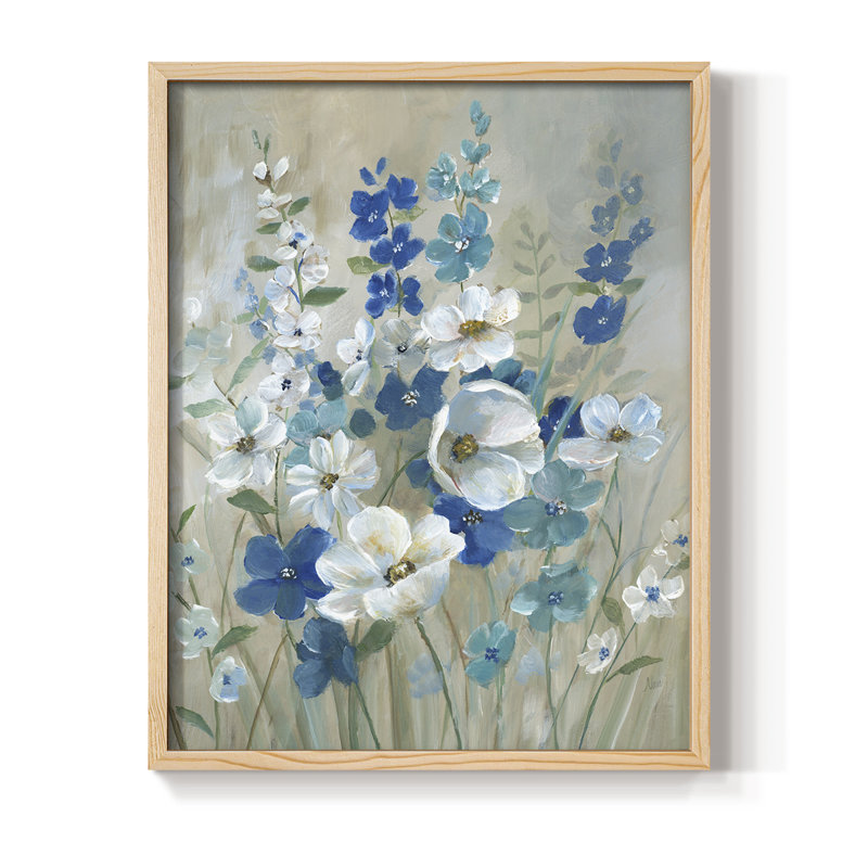 Blue Garden I Framed Print - Solid Wood