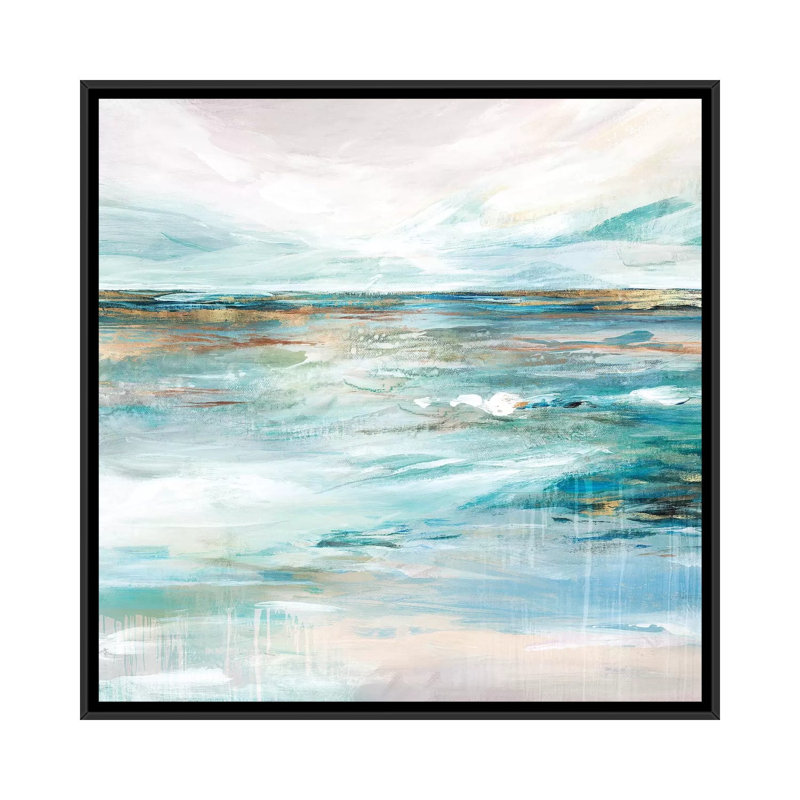 «Midnight Clear II» par Isabelle Z - reproduction d'art, H 18 po x l 18 po x 1,5 po, Toile avec cadre noir, Pas de tapis