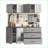 Cabinets 5-Piece Garage Cabinet Set, 64 in. W x 79 in. H x 20 in. D, Charcoal Gray | Contemporary | Wood