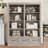 Wooden Farmhouse Bookcase with Drawers – Wide Deep Bookshelf for Living Room, Study, Kitchen, Home Office Storage Organizer-1474914370