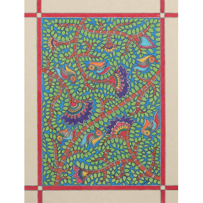 Suspension murale en polyester nature beauté madhubani painting