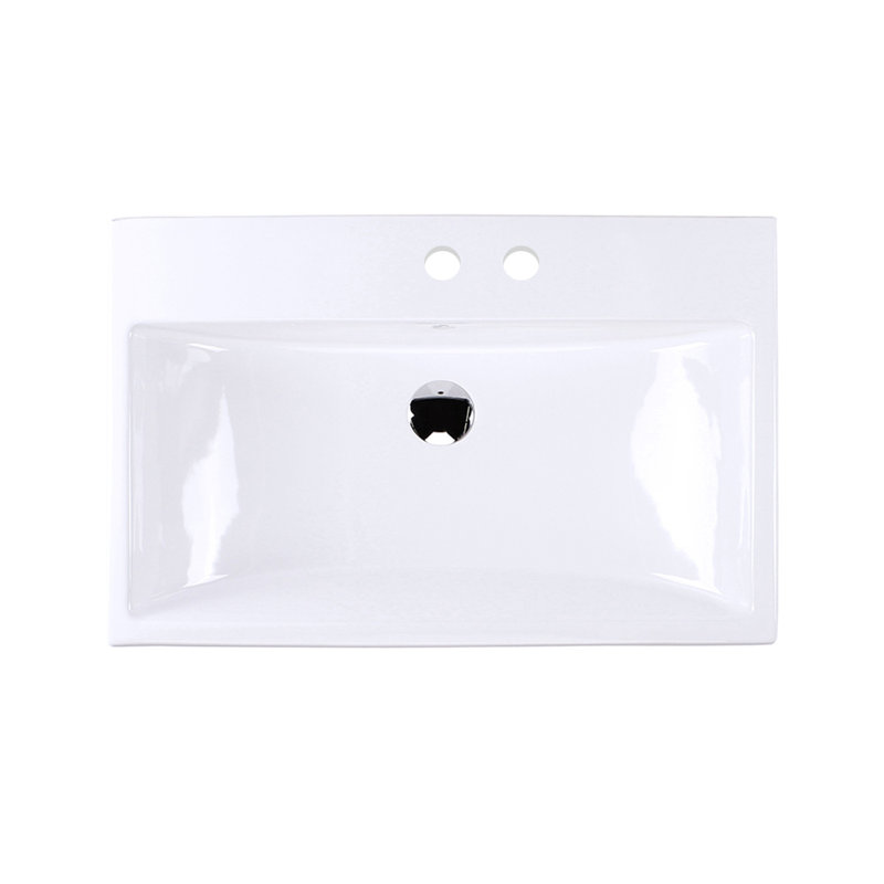 Piazza 27.75'' L Bathroom Sink, 4" Centers