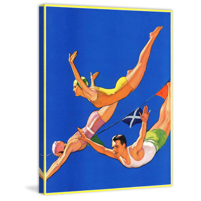 «Diving Women and Man» par John Newton Howitt, reproduction sur toile tendue
