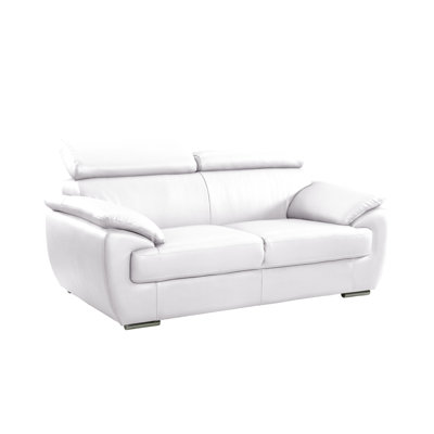 Aieshia Genuine Leather Pillow Top Arm Loveseat