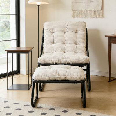 Chaise longue d'extérieur avec repose-pieds pour patio