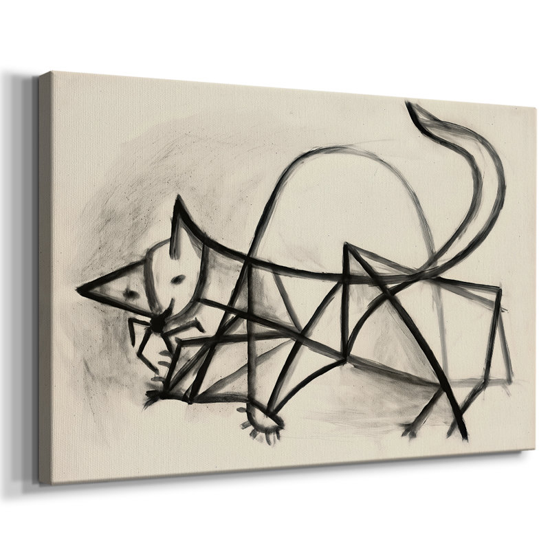 Cat (Le Chat) - Sketch-Pablo Picasso-Gallery Wrapped Canvas-c. 1940s, 24 x 36