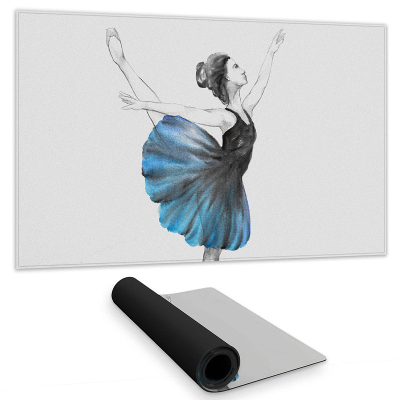 Small blue ballerina - 14.00"x24.25" Desk mat