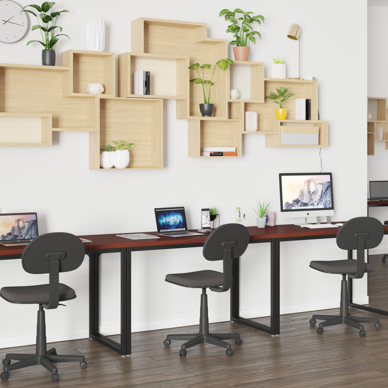 Antawan Commercial Grade Office Computer Desk and Home Office Desk, Mahogany/Black, 29.5" H x 47.25" W x 23.5" D