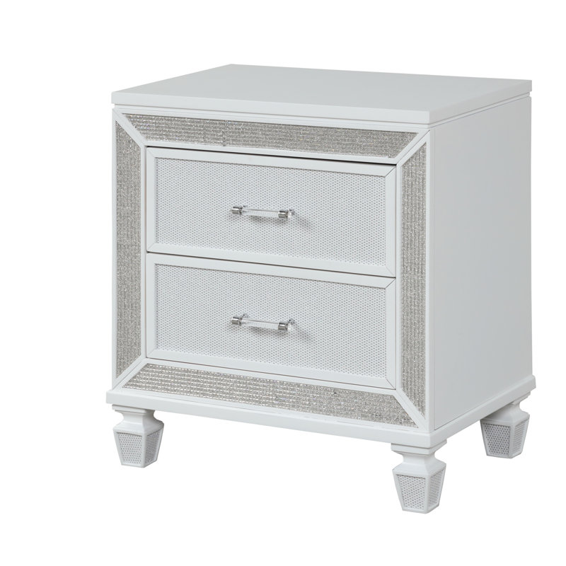 Table de chevet 2 tiroirs Crystal