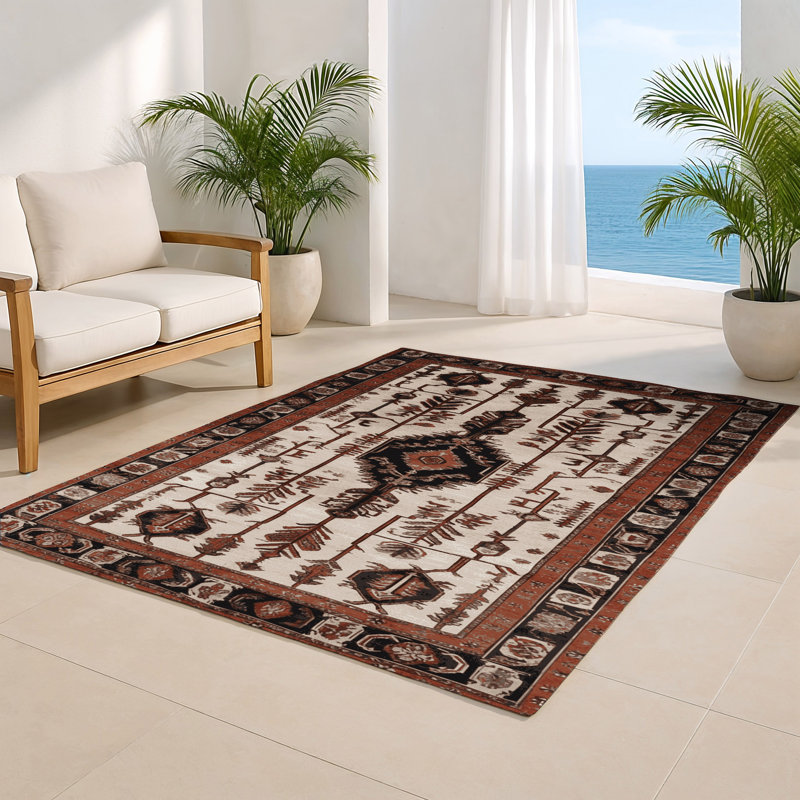 Tapis turc intérieur et extérieur gris, Rectangulaire 3 pi x 5 pi
