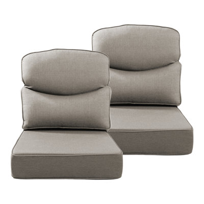Ensemble de coussin de siège et de dossier pour patio en forme de croissant de 6 po avec housse amovible Deb