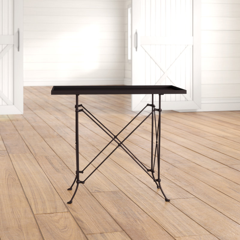 Rectangular Tall Metal End Table with Claw Feet, Bronze, 27" H x 31.5" W x 20" D