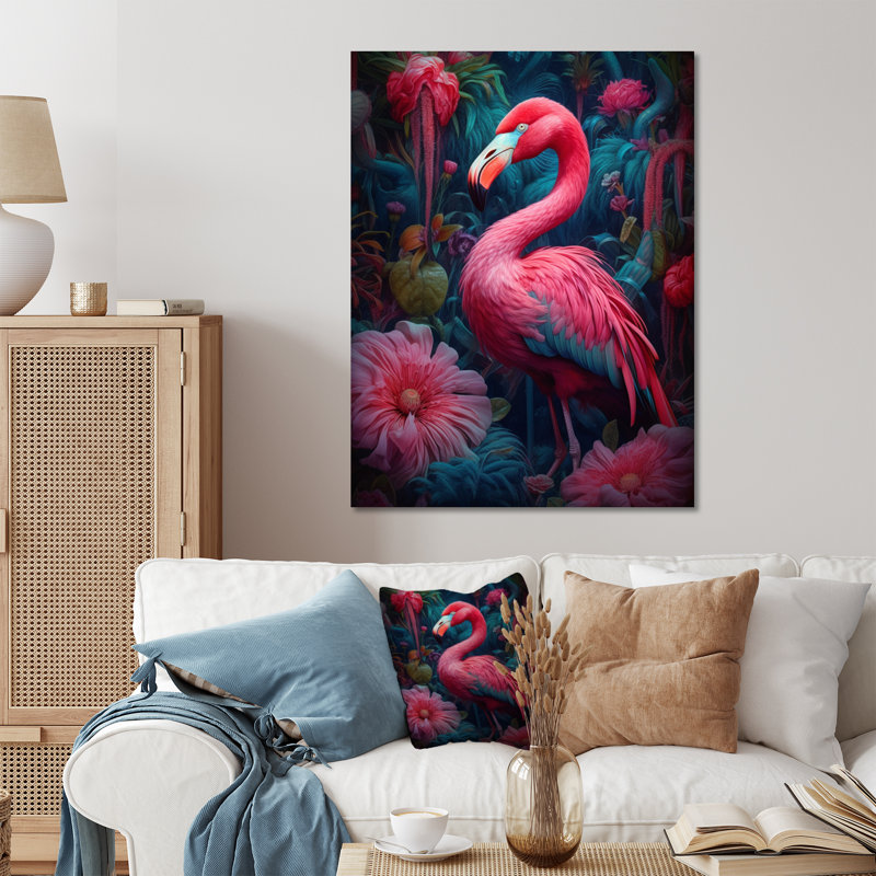 " Tropical Flamingo Grace III ", 20" H x 12" W