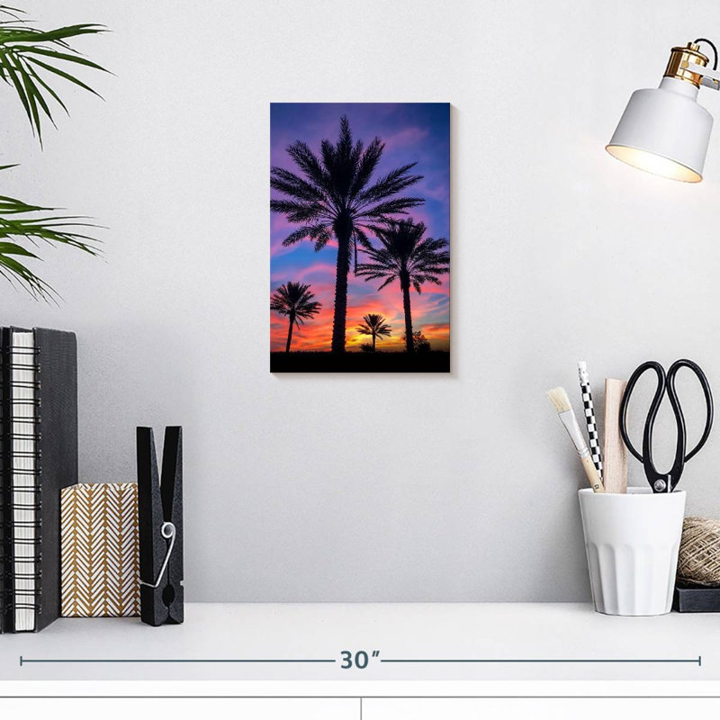 Harnek Dramatic Sunset Palms, 12" H x 8" W