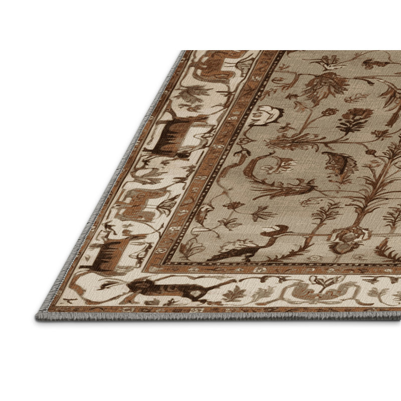 Tapis brun lavable à la machine, Rectangulaire 7 pi x 10 pi
