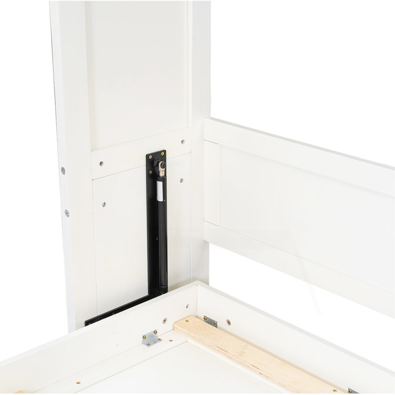 Lit escamotable double avec 2 tiroirs, beige