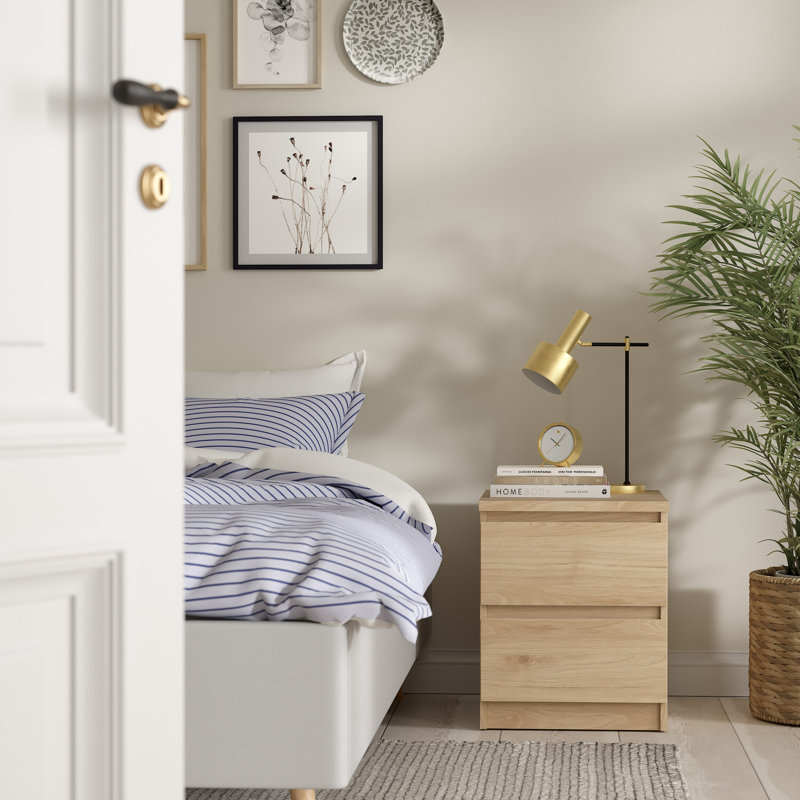 Bertraut 40.4 cm W Bedside Table, Brown