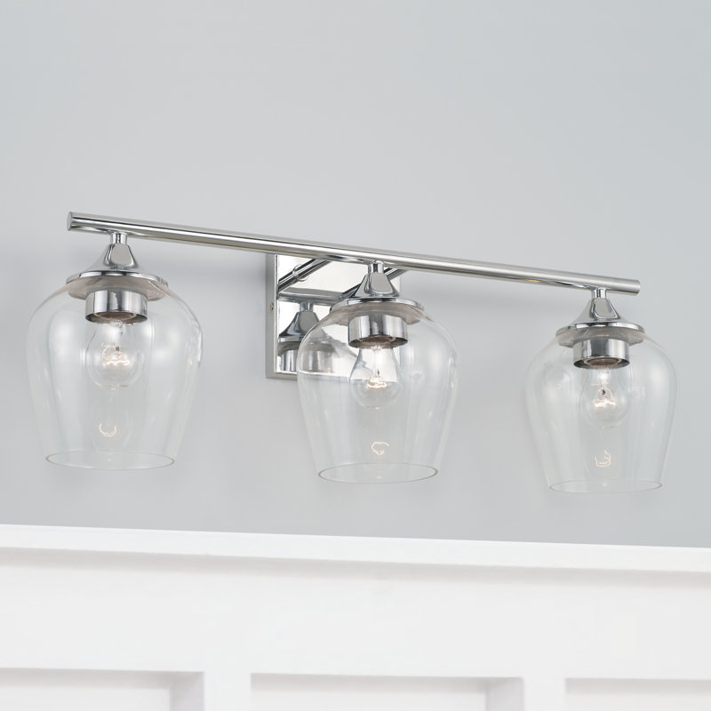3 - Light Dimmable Vanity Light, Chrome