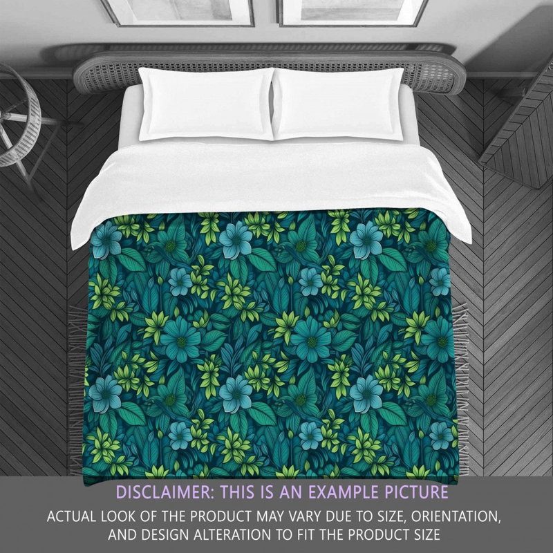 Machine Printed Comforter, Twin Comforter, Blue/Green