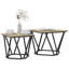 Side Table Set 2 pcs Engineered Wood and Steel Living Room Furniture-1407721759