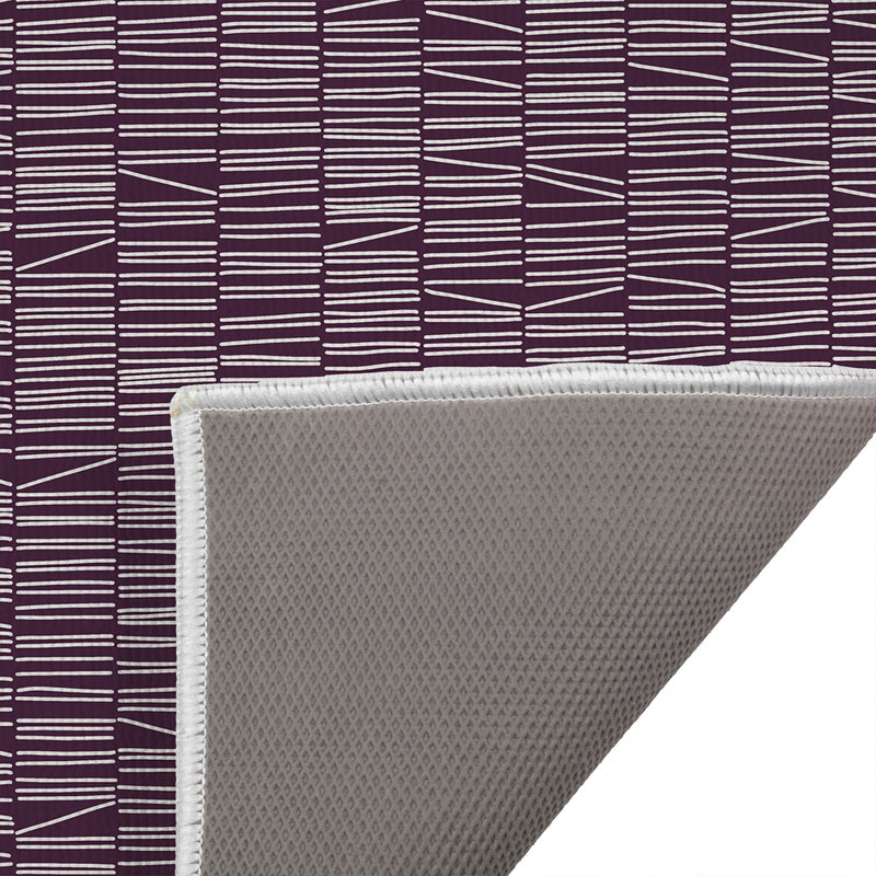 Tapis de toilette rectangulaire antidérapant, 34" W x 21" L, Eggplant
