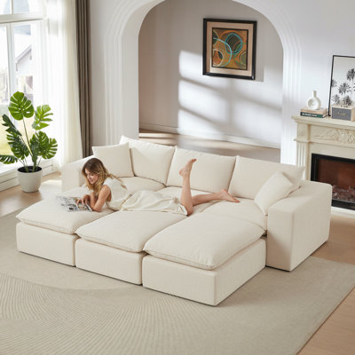 Canapé moderne en nuage de chenille, librement combinable, confortable pour s'asseoir, convient aux meubles de salon modernes dans les maisons, les appartements et les bureaux