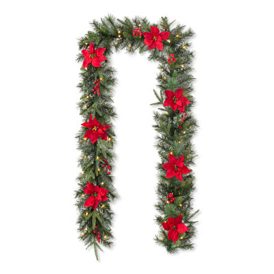 Ernberg 9' Pre-Lit Garland with 70 Warm Lights with Timer