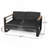 56.75" Outdoor Aluminium Patio Loveseat with Cushions