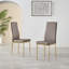 Eubanks 6 Grey Dining Table & 6 Grey Gold Leg Chairs-2095718154-2110920497
