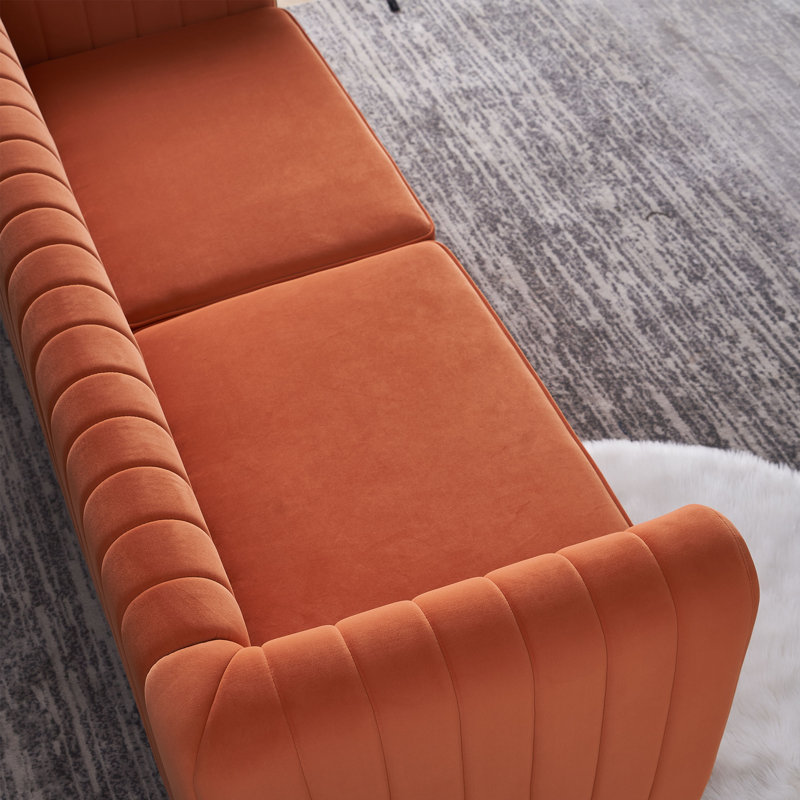 Canapé 84,4 po, Velours orange