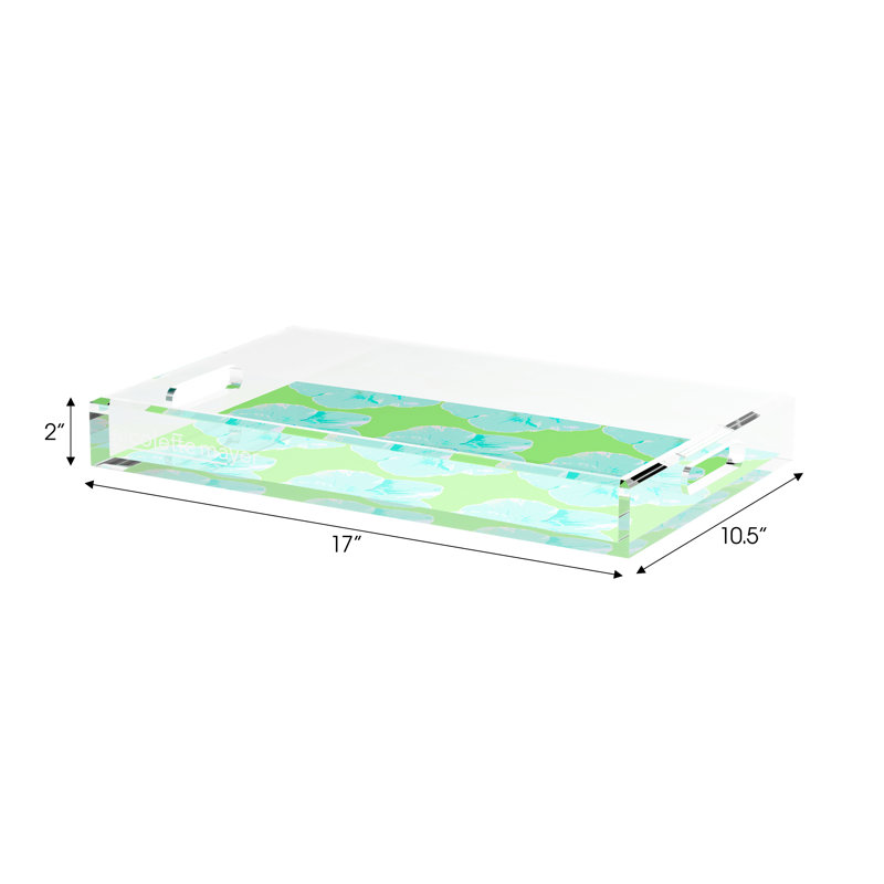 Hibiscus Acrylic Rectangle Decorative Tray, Colony, 2" H x 17" W x 10.5" D