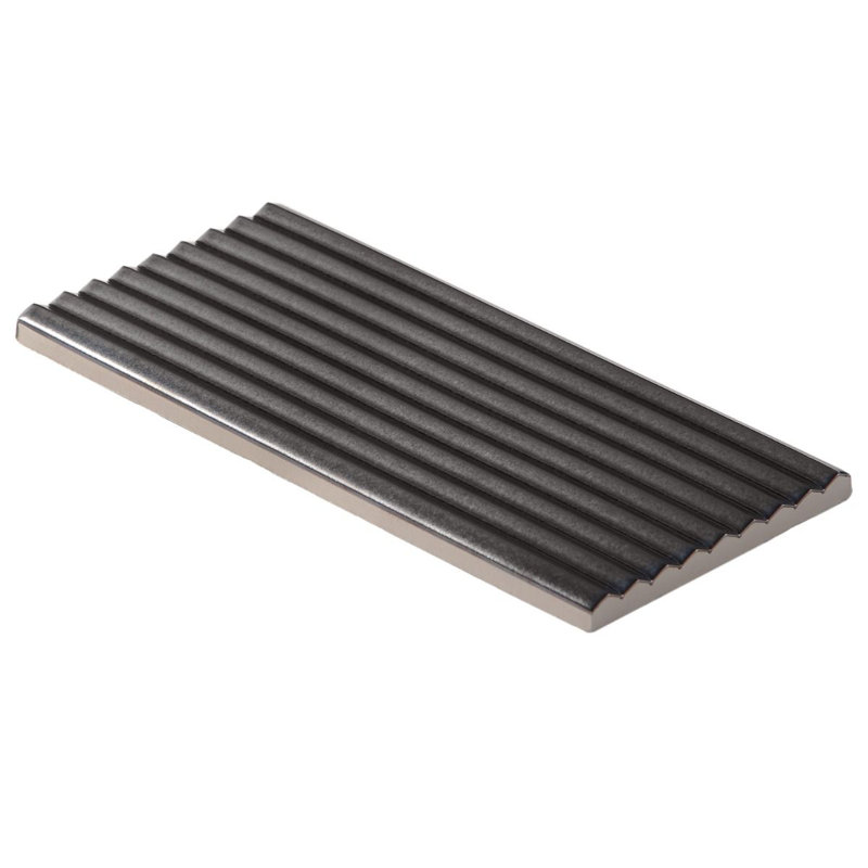 Ardor Linear 4.7 in. x 9.7 in. 3D Fluted Metallic Porcelain Subway Wall Tile (6.32 Sq. Ft. / Case), Black