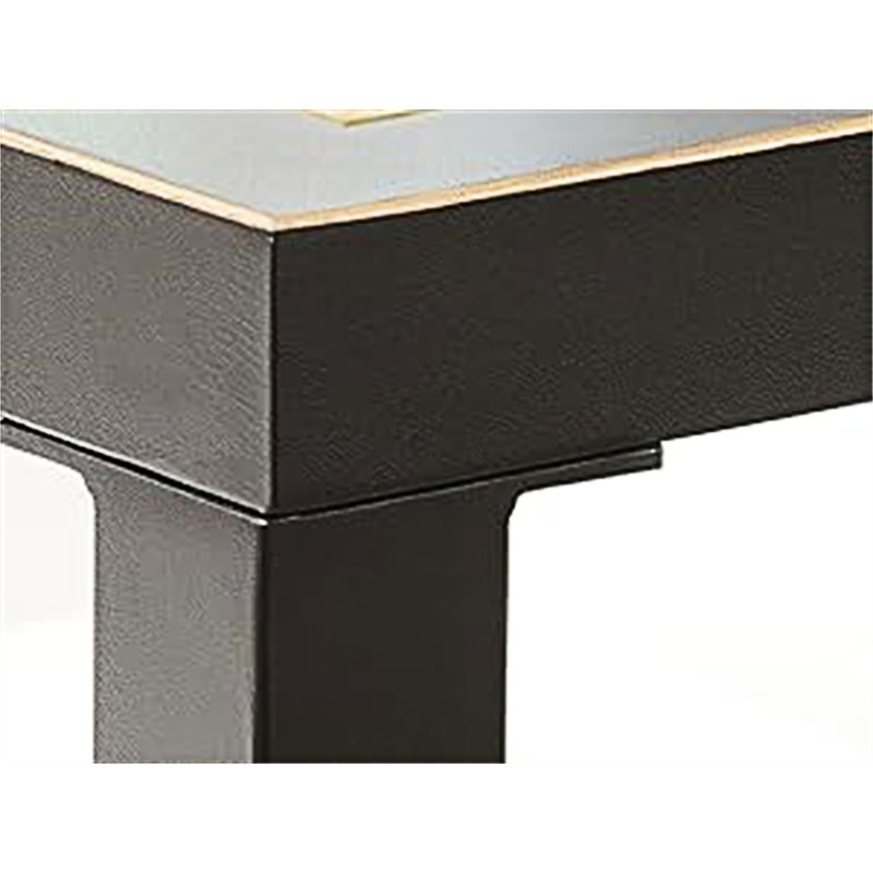 Table basse avec plateau en verre, Noir + or