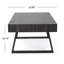 Table basse industrielle en bois aggloméré noir avec pieds en métal, l 43,25 po