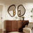 Irregular Wall Mirror, 35"x24" Wood Bathroom Mirror ,Dark Walnut Rustic Farmhouse Vanity Mirror for Bathroom Bedroom Living Room Entryway, Horizontal/Vertical