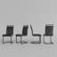 Ensemble de 4 chaises de salle à manger modernes en similicuir avec pieds en forme de C-1980235566-1980165254