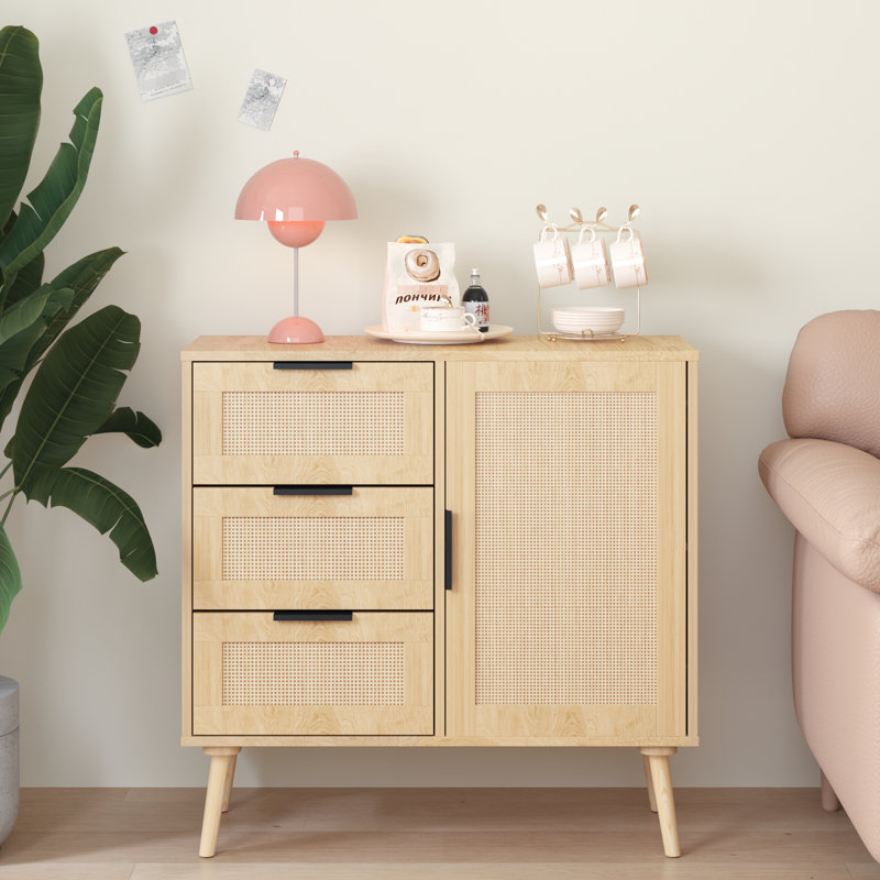 Bedroom Wood Dresser Storage - 3 Drawers, Adjustable Shelf Option, Build Quality, Effortless Assembly Cabinet Customizable Height, Framework, Simple