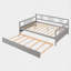 Lit de jour en bois pleine grandeur avec lit gigogne simple-368800919